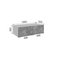 Антресоль Мадрид 1.0 300 белая/ателье светлый